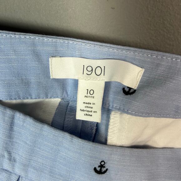 1901 Skort Size 10 Petite Pinstripe Chambray Anchors nautical preppy old money - Picture 7 of 8